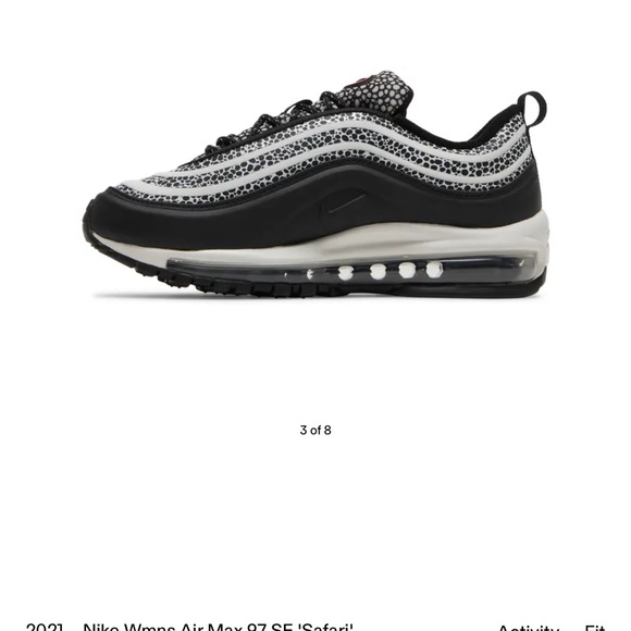 Nike Air Max 97 SE Black and White Patterned Shoes - Picture 3 of 6